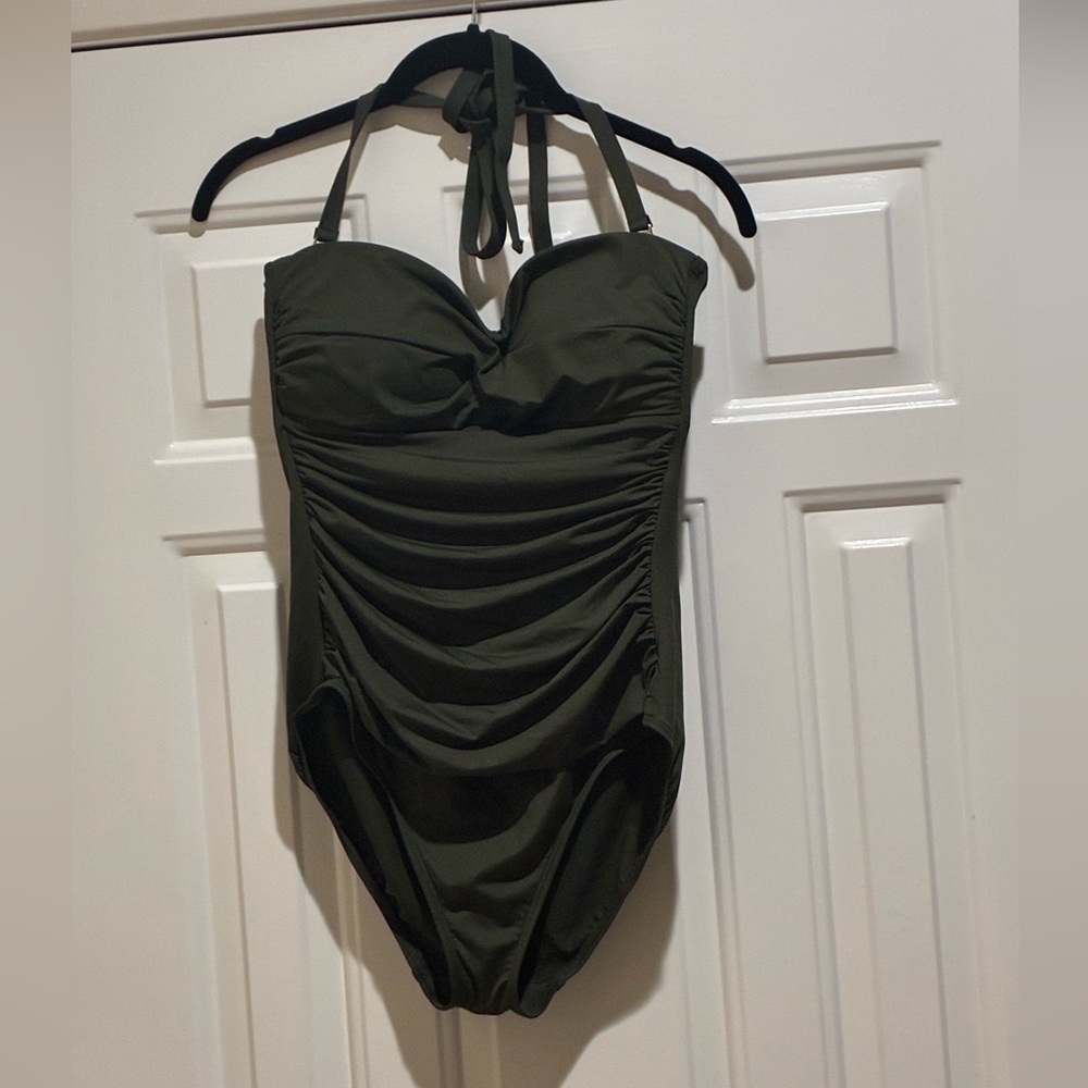 LAUREN Ralph Lauren Olive Green One-Piece Swimsuit